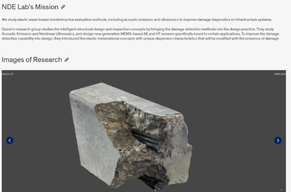 Screeshoot of NDE Laboratory's website